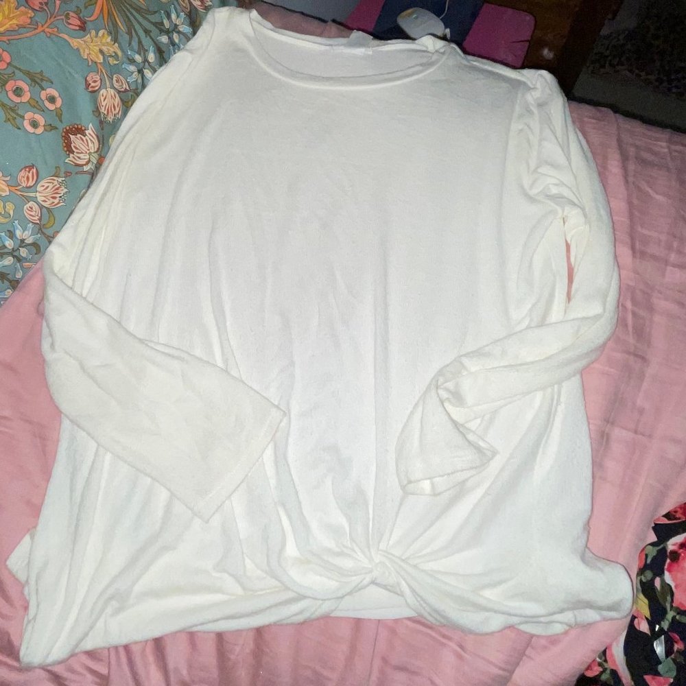 Cherish Womens White Long Sleeve Top